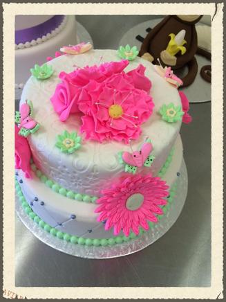 2 tier fondant birthday cake