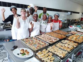 French pastry course pastries and students