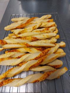 Cheese straws made with puff pastry